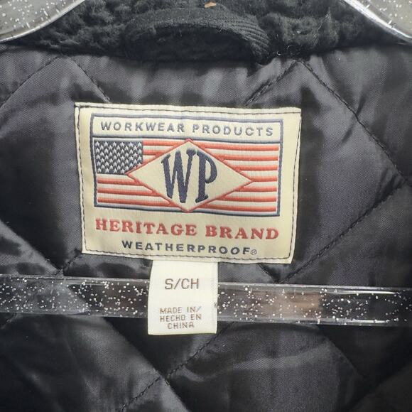 WP WEATHERPROOF Men's Workwear Vest Size Small Black Full Zip Quilted Sherpa - Picture 5 of 8